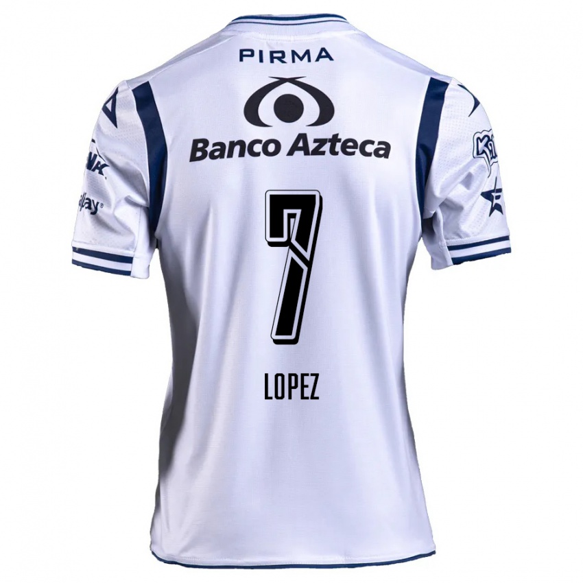 Criança Camisola Viridiana López #7 Branco Azul Marinho Principal 2024/25 Camisa Brasil