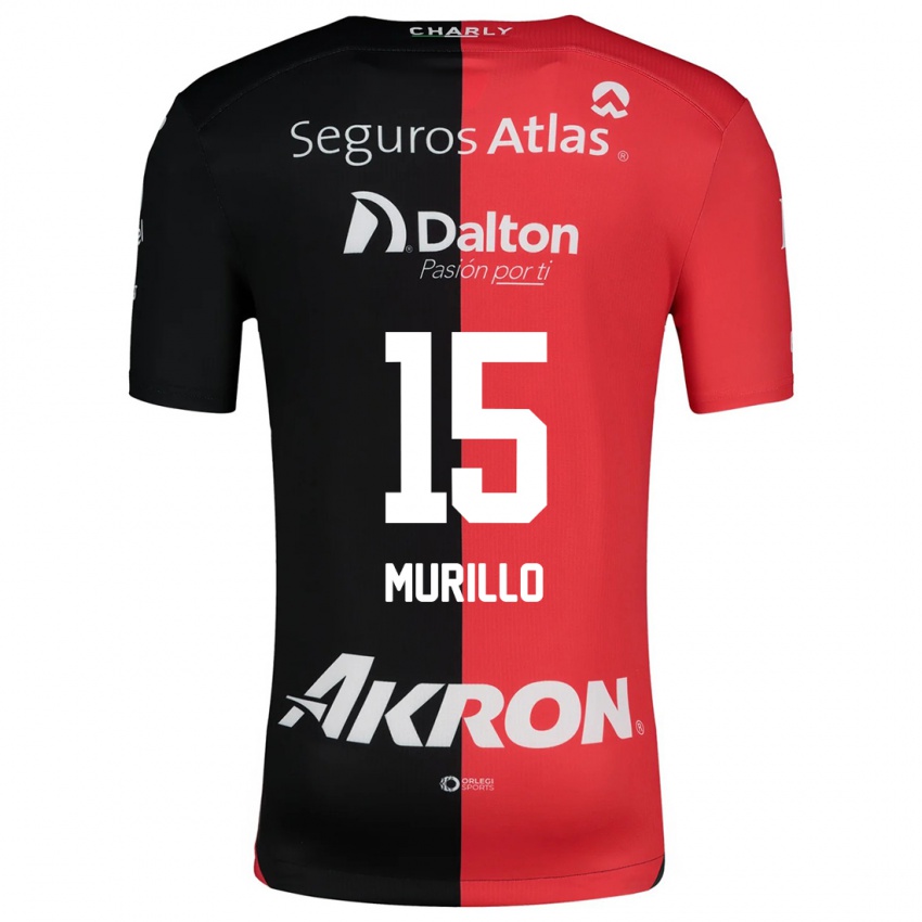 Criança Camisola Jhon Murillo #15 Vermelho Preto Principal 2024/25 Camisa Brasil