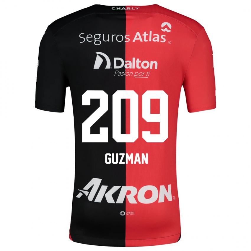 Criança Camisola Jorge Guzmán #209 Vermelho Preto Principal 2024/25 Camisa Brasil