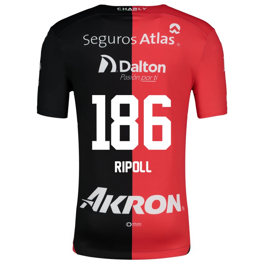 Criança Camisola Alonso Ripoll #186 Vermelho Preto Principal 2024/25 Camisa Brasil