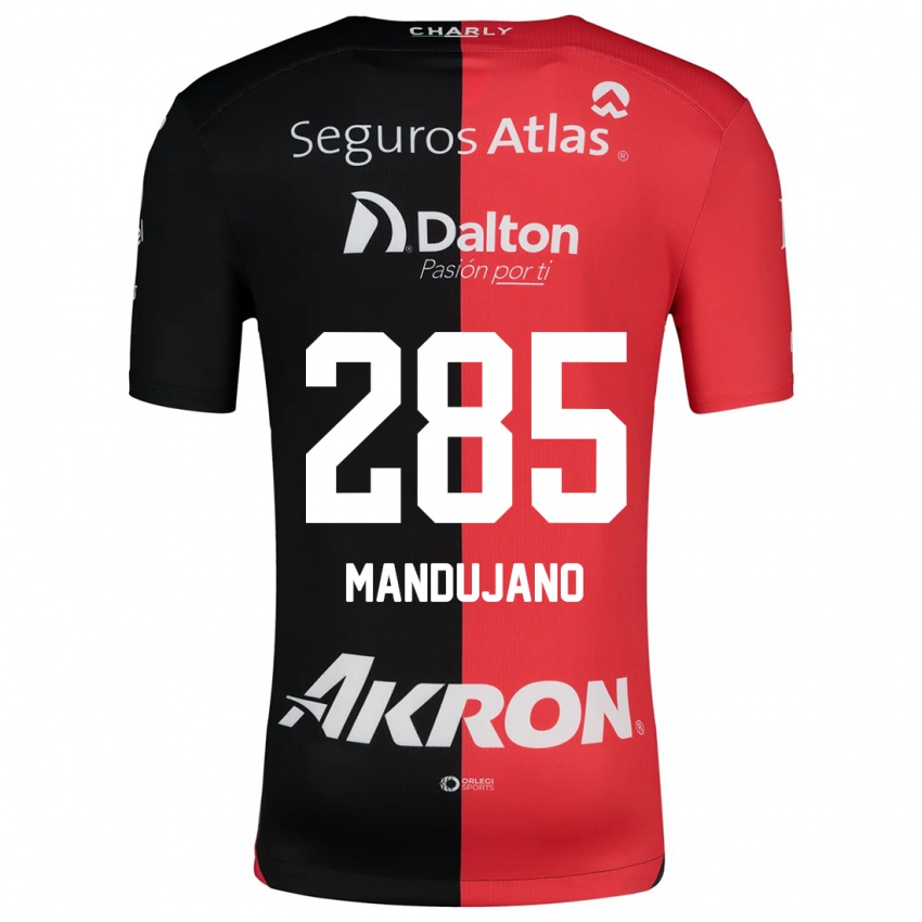 Criança Camisola Sebastián Mandujano #285 Vermelho Preto Principal 2024/25 Camisa Brasil