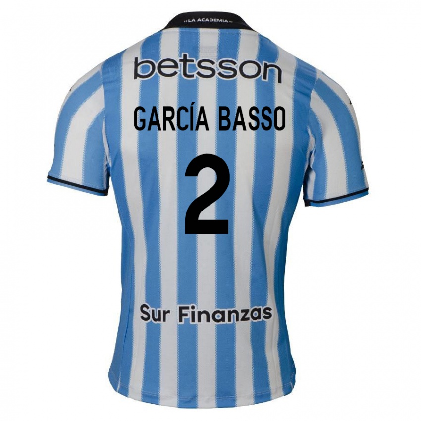 Criança Camisola Agustín García Basso #2 Azul Branco Preto Principal 2024/25 Camisa Brasil