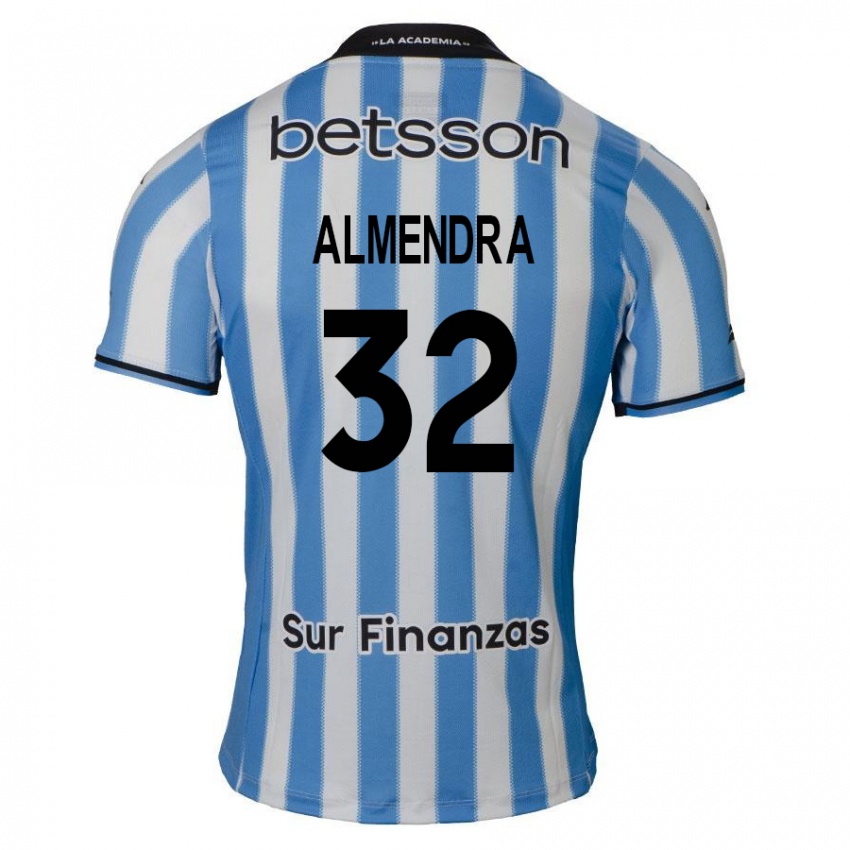 Criança Camisola Agustin Almendra #32 Azul Branco Preto Principal 2024/25 Camisa Brasil