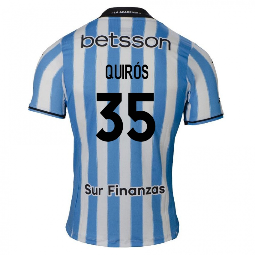 Criança Camisola Santiago Quirós #35 Azul Branco Preto Principal 2024/25 Camisa Brasil