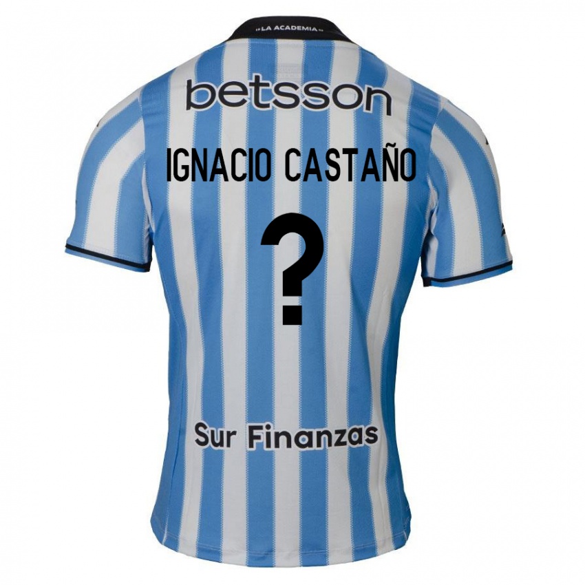 Criança Camisola Juan Ignacio Castaño #0 Azul Branco Preto Principal 2024/25 Camisa Brasil