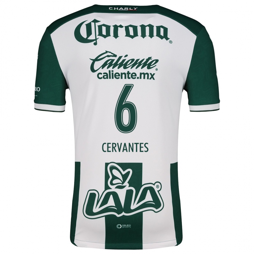 Criança Camisola Alan Cervantes #6 Verde Branco Principal 2024/25 Camisa Brasil