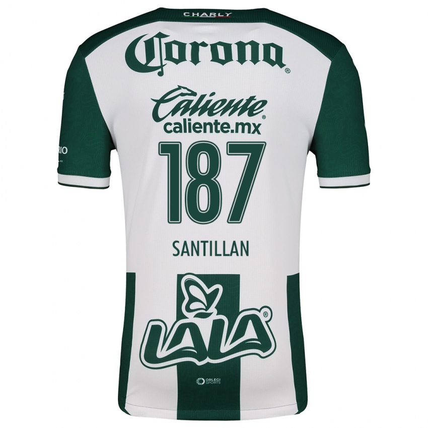 Criança Camisola Emilio Santillán #187 Verde Branco Principal 2024/25 Camisa Brasil