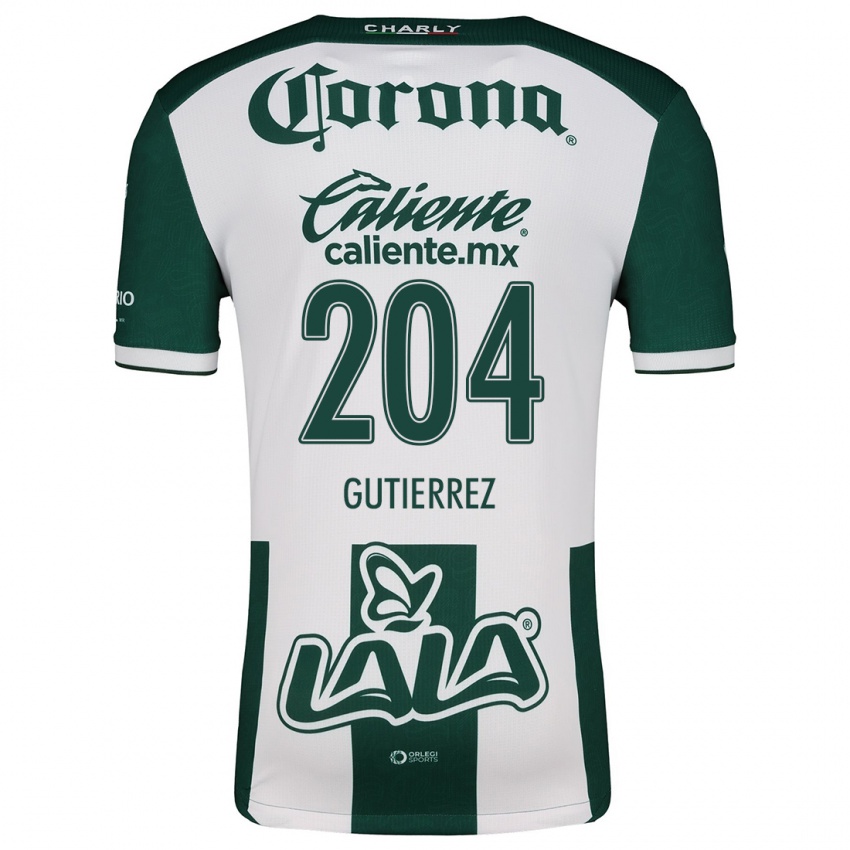 Criança Camisola Gabriel Gutiérrez #204 Verde Branco Principal 2024/25 Camisa Brasil