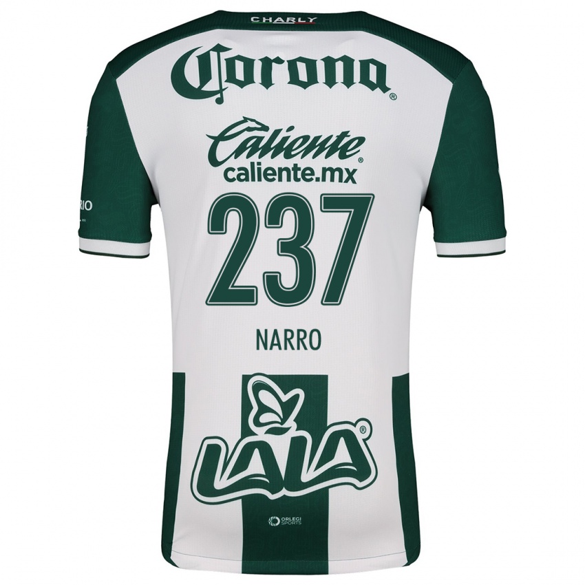 Criança Camisola Ernesto Narro #237 Verde Branco Principal 2024/25 Camisa Brasil