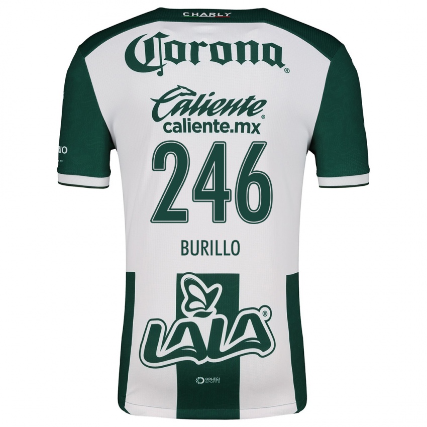 Criança Camisola Juan Burillo #246 Verde Branco Principal 2024/25 Camisa Brasil