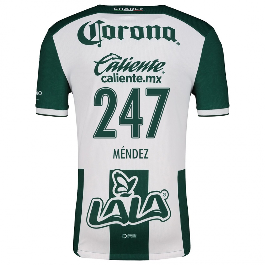 Criança Camisola Owen Méndez #247 Verde Branco Principal 2024/25 Camisa Brasil