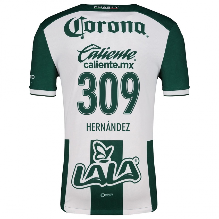 Criança Camisola Julio Hernández #309 Verde Branco Principal 2024/25 Camisa Brasil