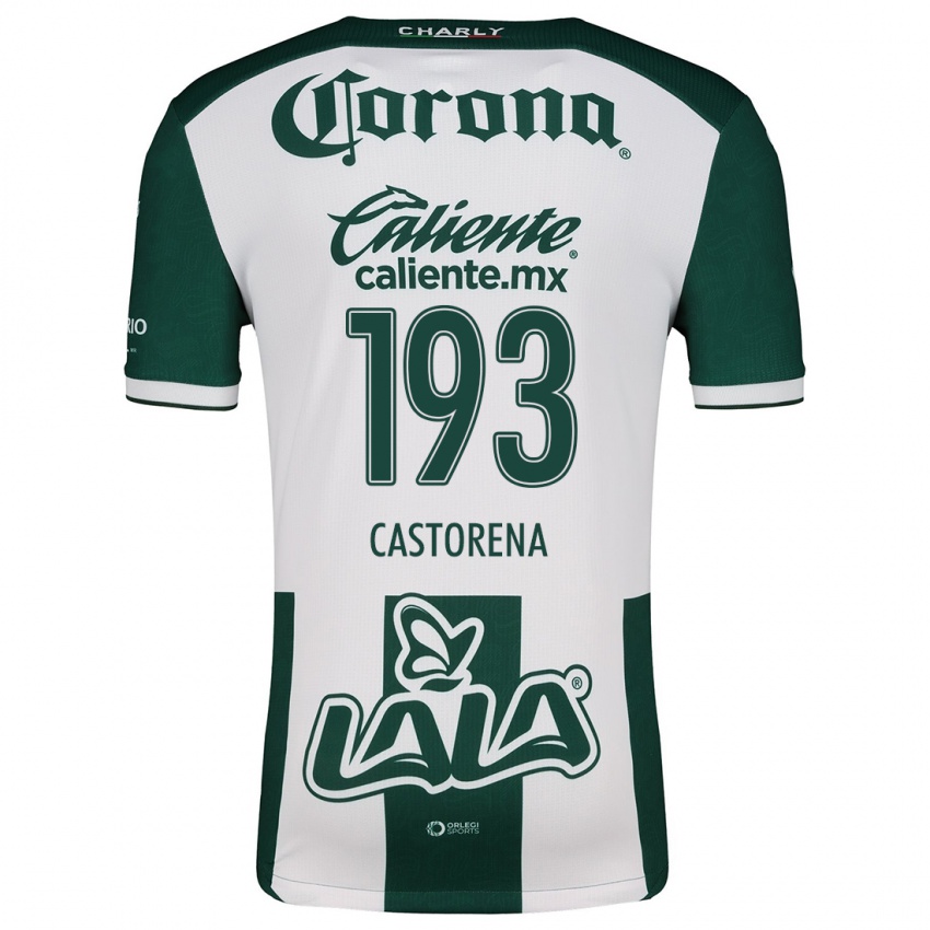 Criança Camisola Damián Castorena #193 Verde Branco Principal 2024/25 Camisa Brasil