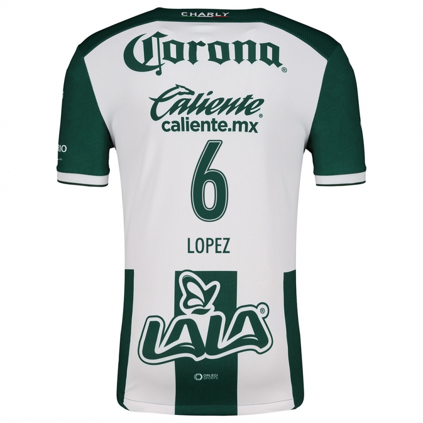 Criança Camisola Brenda López #6 Verde Branco Principal 2024/25 Camisa Brasil