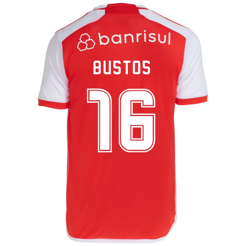 Criança Camisola Fabricio Bustos #16 Vermelho Branco Principal 2024/25 Camisa Brasil