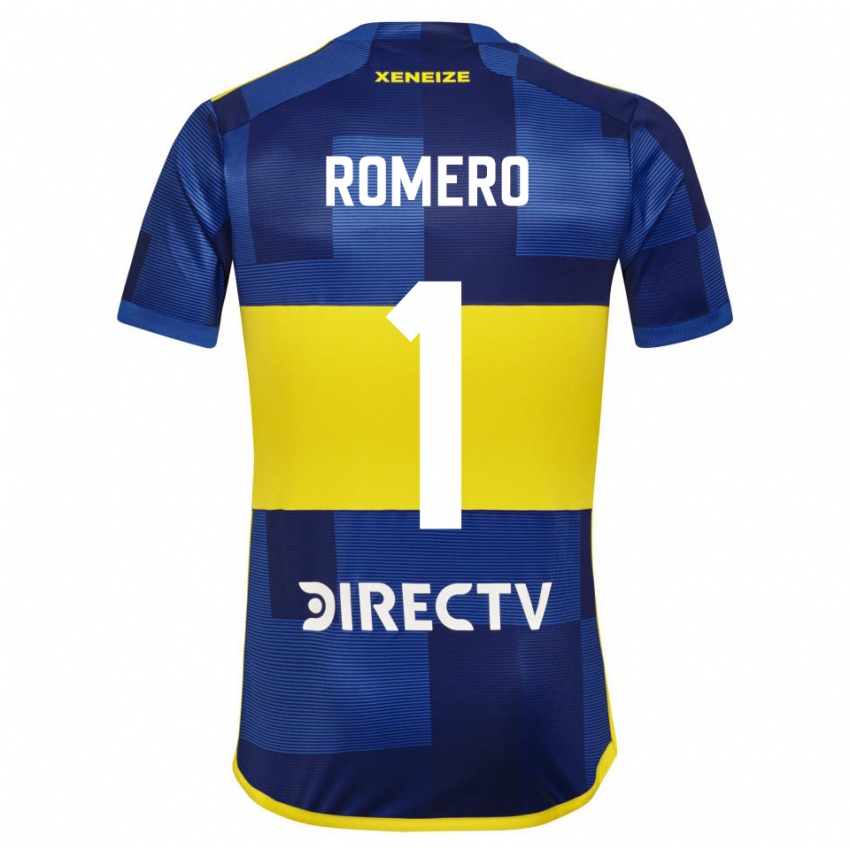 Criança Camisola Sergio Romero #1 Azul Amarelo Principal 2024/25 Camisa Brasil