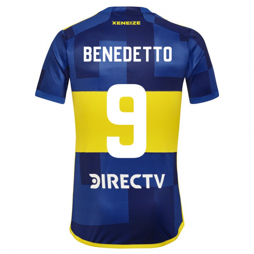 Criança Camisola Dario Benedetto #9 Azul Amarelo Principal 2024/25 Camisa Brasil