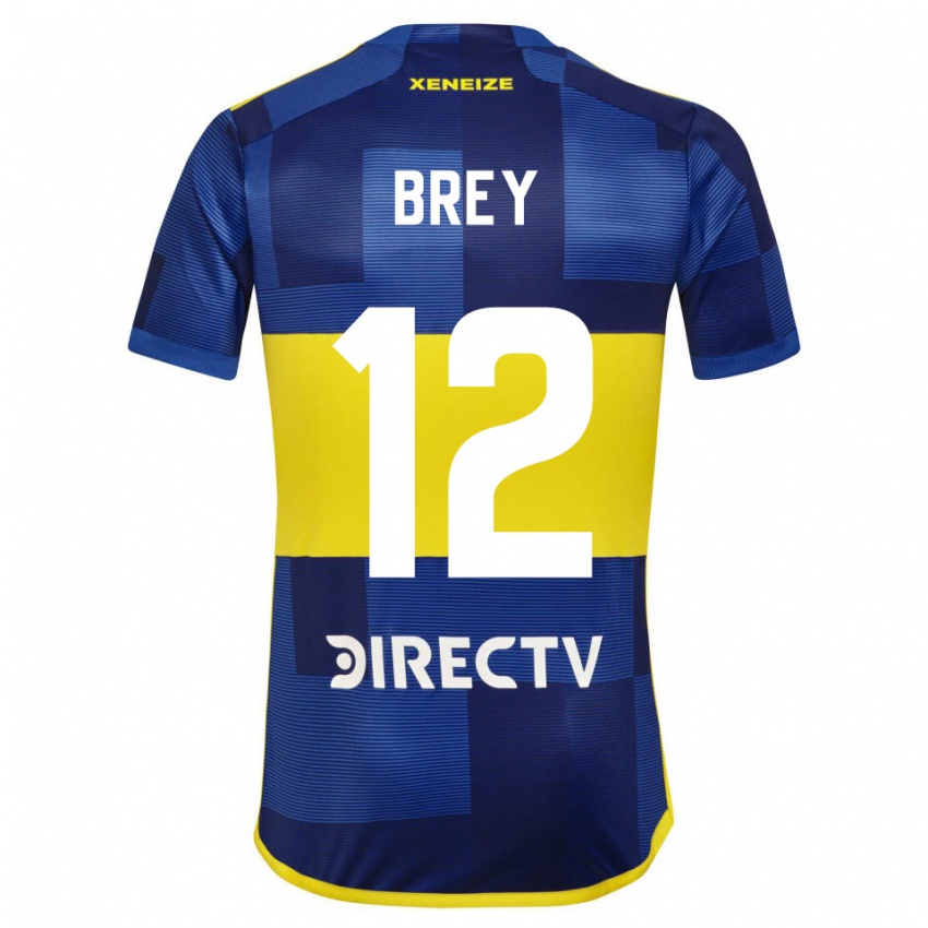 Criança Camisola Leandro Brey #12 Azul Amarelo Principal 2024/25 Camisa Brasil