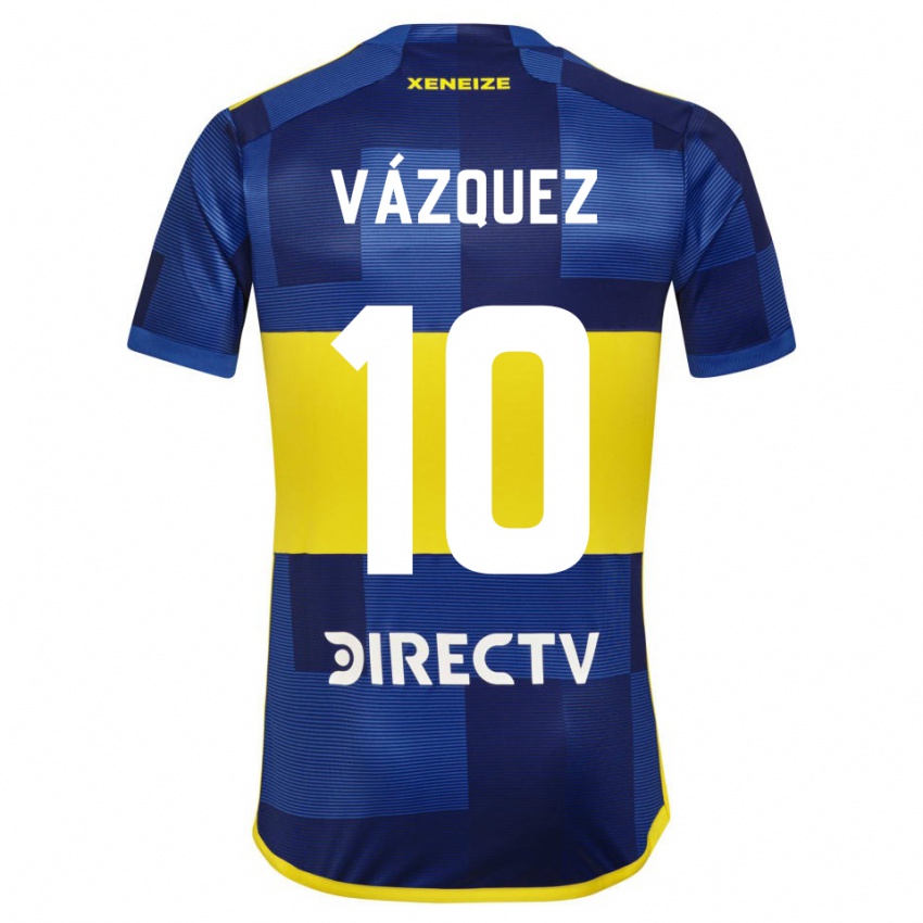 Criança Camisola Lucas Vázquez #10 Azul Amarelo Principal 2024/25 Camisa Brasil