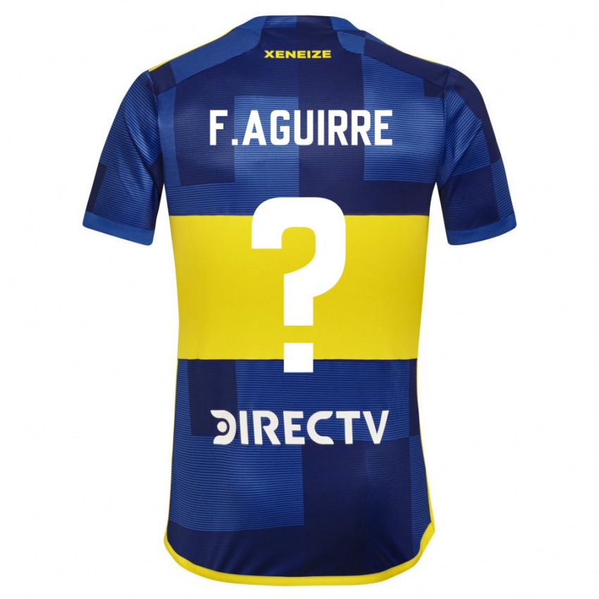 Criança Camisola Federico Aguirre #0 Azul Amarelo Principal 2024/25 Camisa Brasil