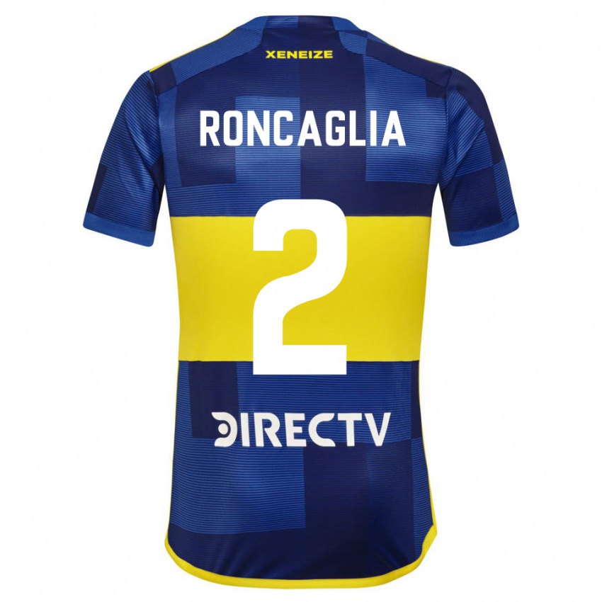 Criança Camisola Facundo Roncaglia #2 Azul Amarelo Principal 2024/25 Camisa Brasil