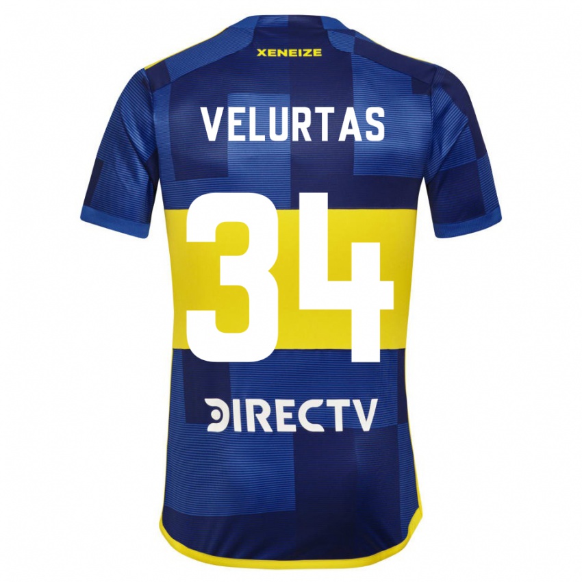 Criança Camisola Pedro Velurtas #34 Azul Amarelo Principal 2024/25 Camisa Brasil