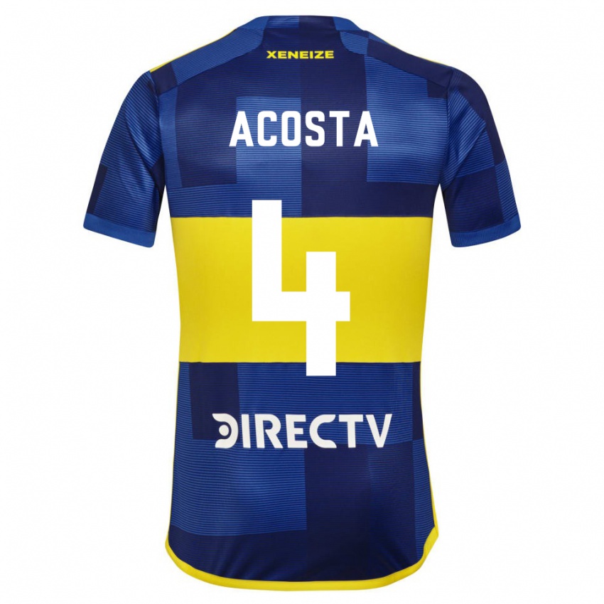 Criança Camisola Natan Acosta #4 Azul Amarelo Principal 2024/25 Camisa Brasil