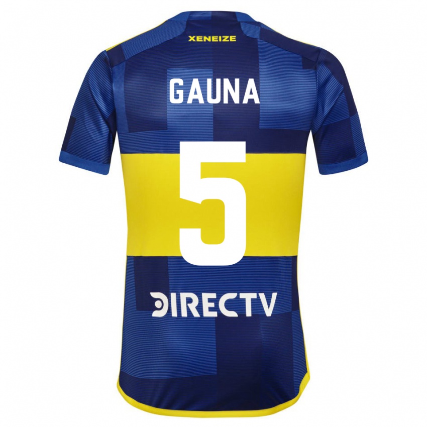 Criança Camisola Santiago Gauna #5 Azul Amarelo Principal 2024/25 Camisa Brasil