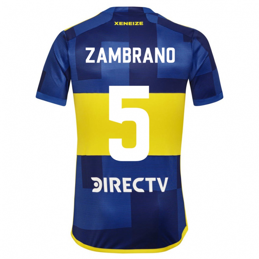 Criança Camisola Carlos Zambrano #5 Azul Amarelo Principal 2024/25 Camisa Brasil