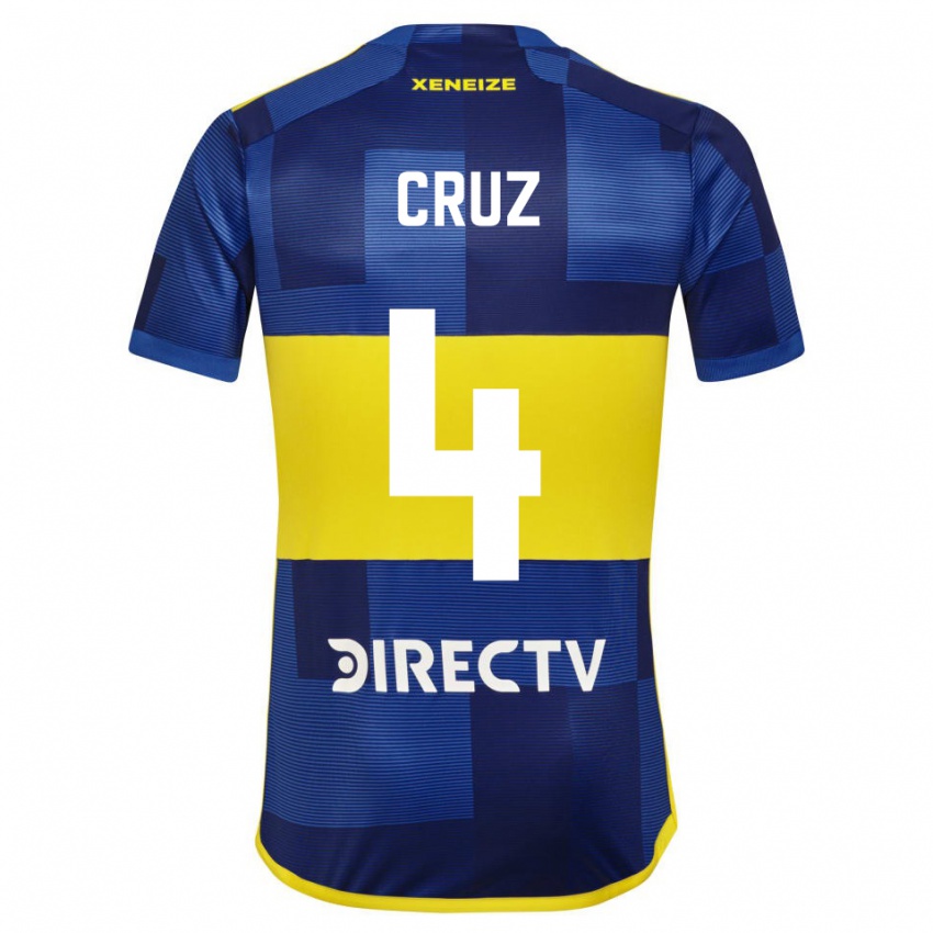 Criança Camisola Julieta Cruz #4 Azul Amarelo Principal 2024/25 Camisa Brasil