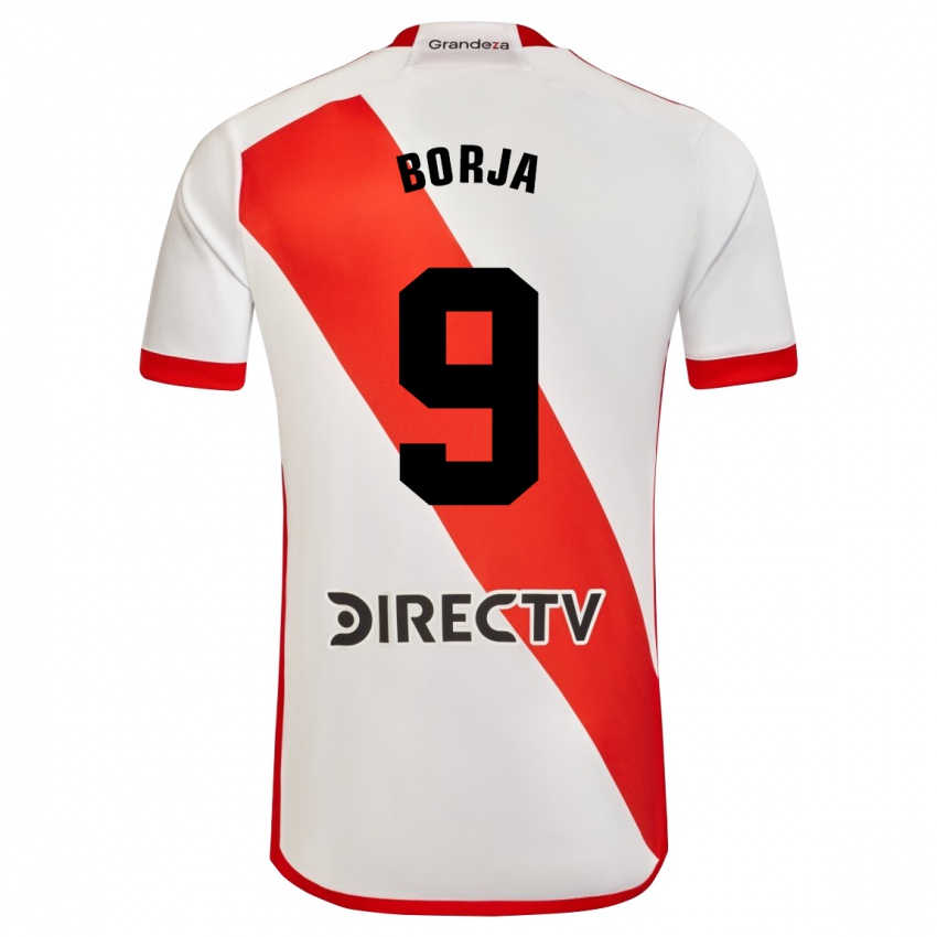 Criança Camisola Miguel Borja #9 Branco Vermelho Principal 2024/25 Camisa Brasil