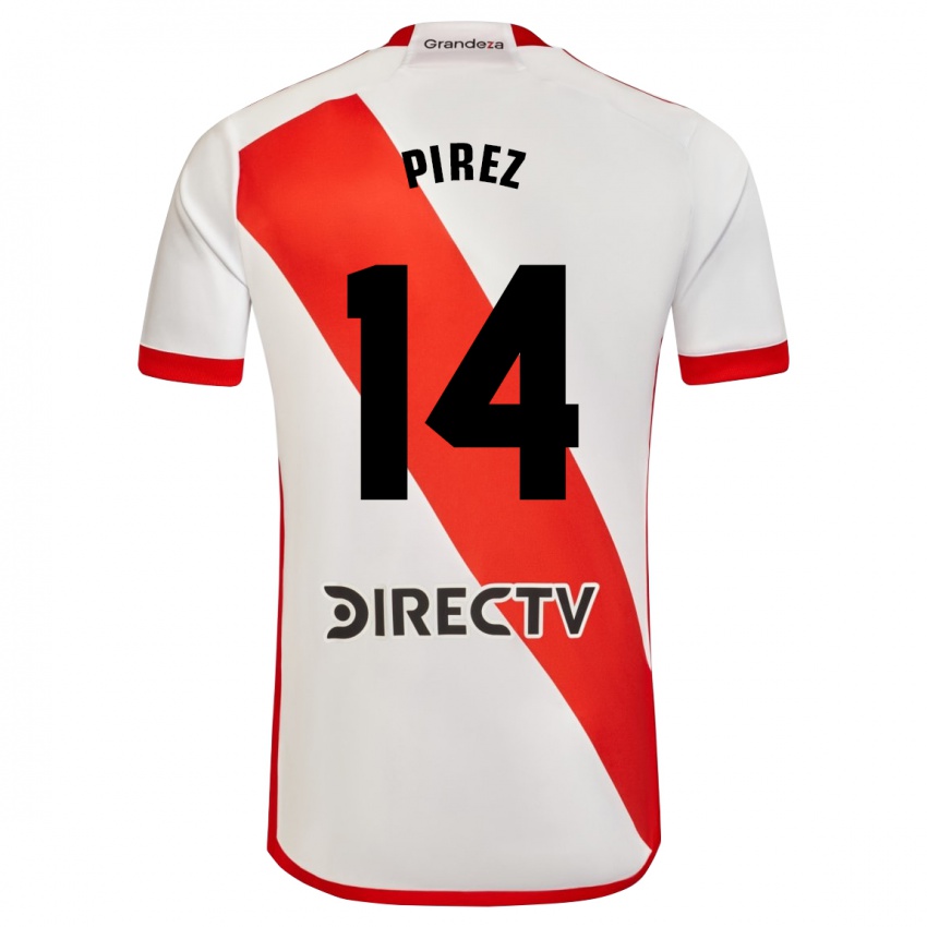 Criança Camisola Leandro González Pírez #14 Branco Vermelho Principal 2024/25 Camisa Brasil