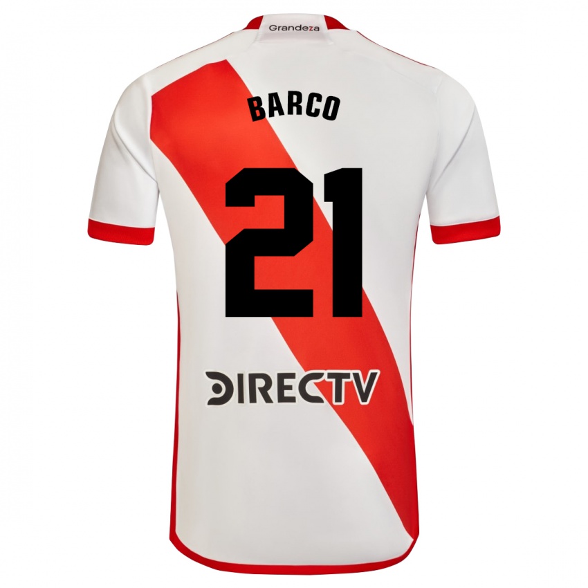 Criança Camisola Esequiel Barco #21 Branco Vermelho Principal 2024/25 Camisa Brasil