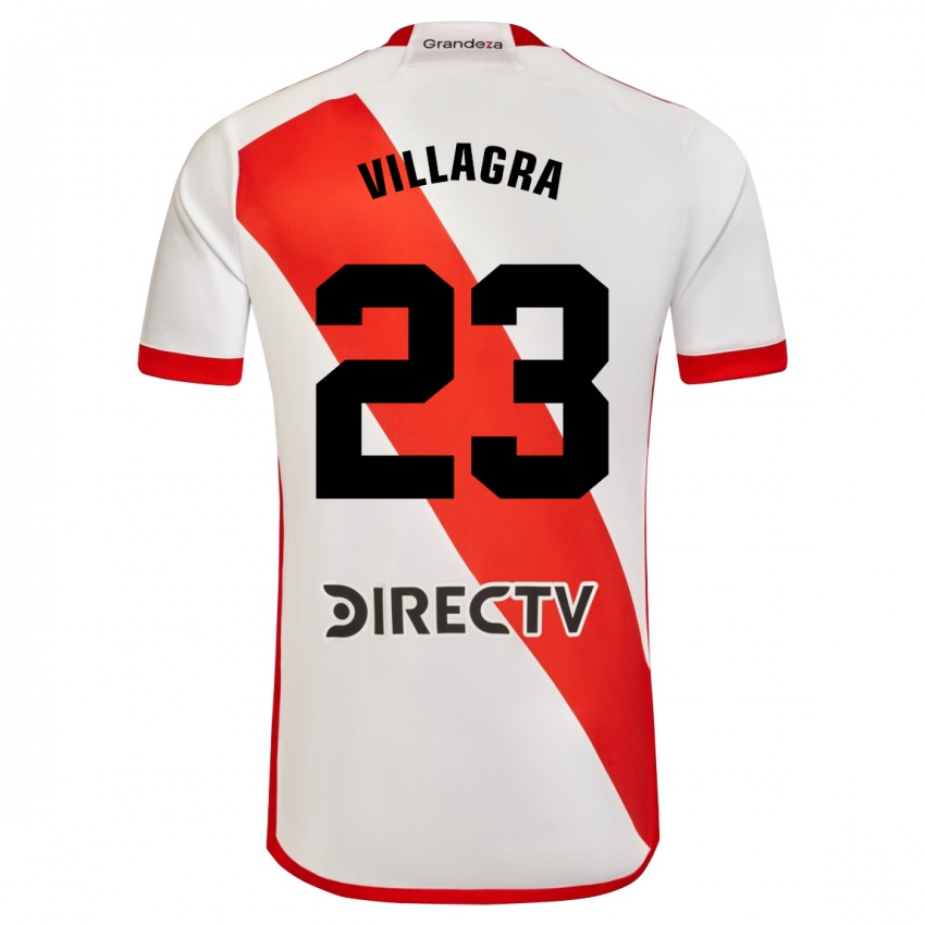 Criança Camisola Rodrigo Villagra #23 Branco Vermelho Principal 2024/25 Camisa Brasil