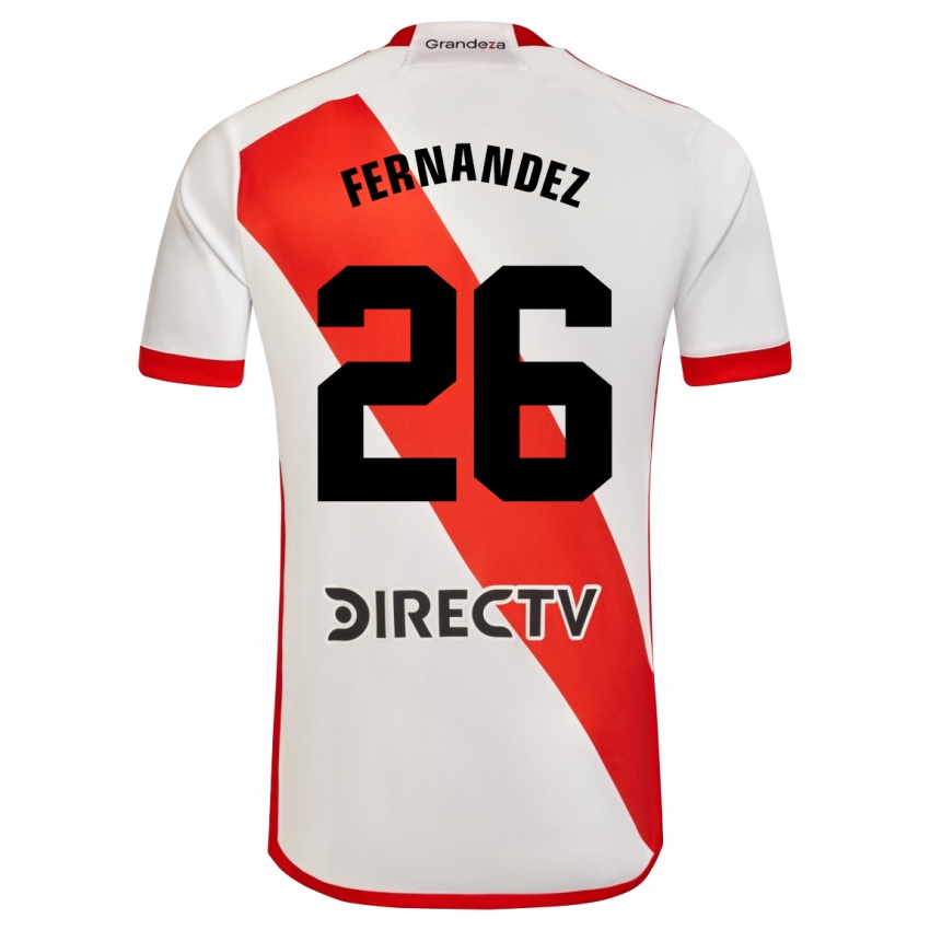 Criança Camisola Nacho Fernández #26 Branco Vermelho Principal 2024/25 Camisa Brasil