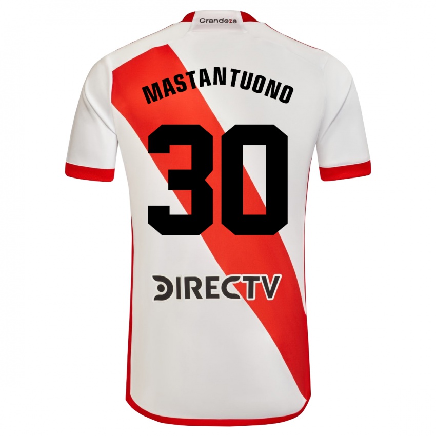 Criança Camisola Franco Mastantuono #30 Branco Vermelho Principal 2024/25 Camisa Brasil