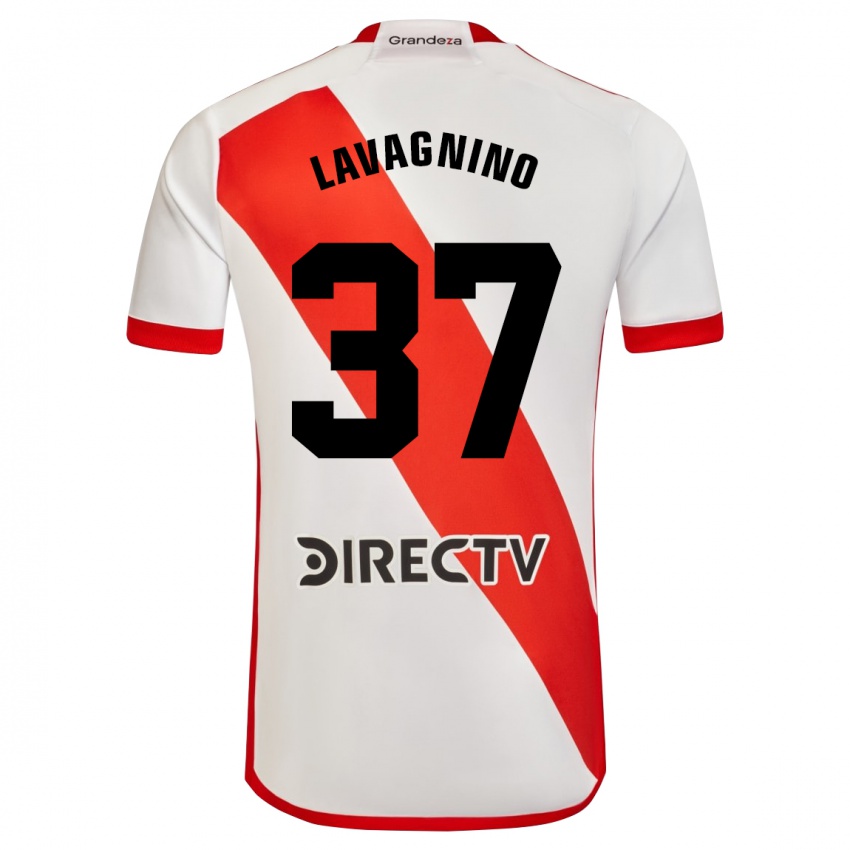 Criança Camisola Lucas Lavagnino #37 Branco Vermelho Principal 2024/25 Camisa Brasil