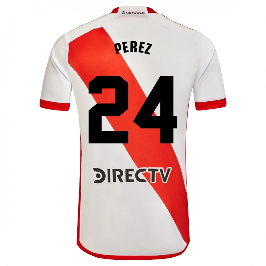 Criança Camisola Enzo Perez #24 Branco Vermelho Principal 2024/25 Camisa Brasil