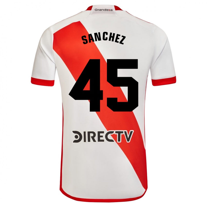 Criança Camisola Sebastián Sánchez #45 Branco Vermelho Principal 2024/25 Camisa Brasil