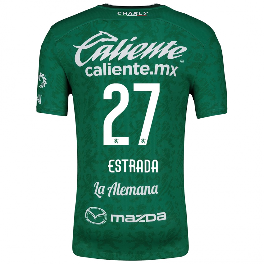 Criança Camisola Ángel Estrada #27 Verde Branco Principal 2024/25 Camisa Brasil