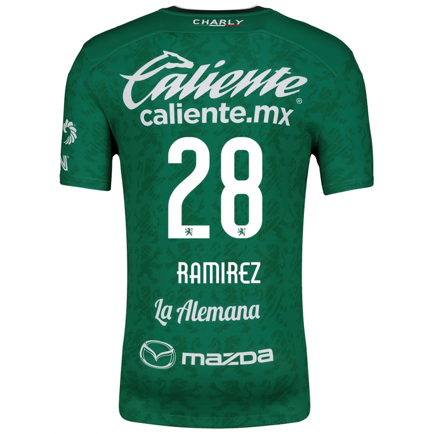 Criança Camisola David Ramírez #28 Verde Branco Principal 2024/25 Camisa Brasil