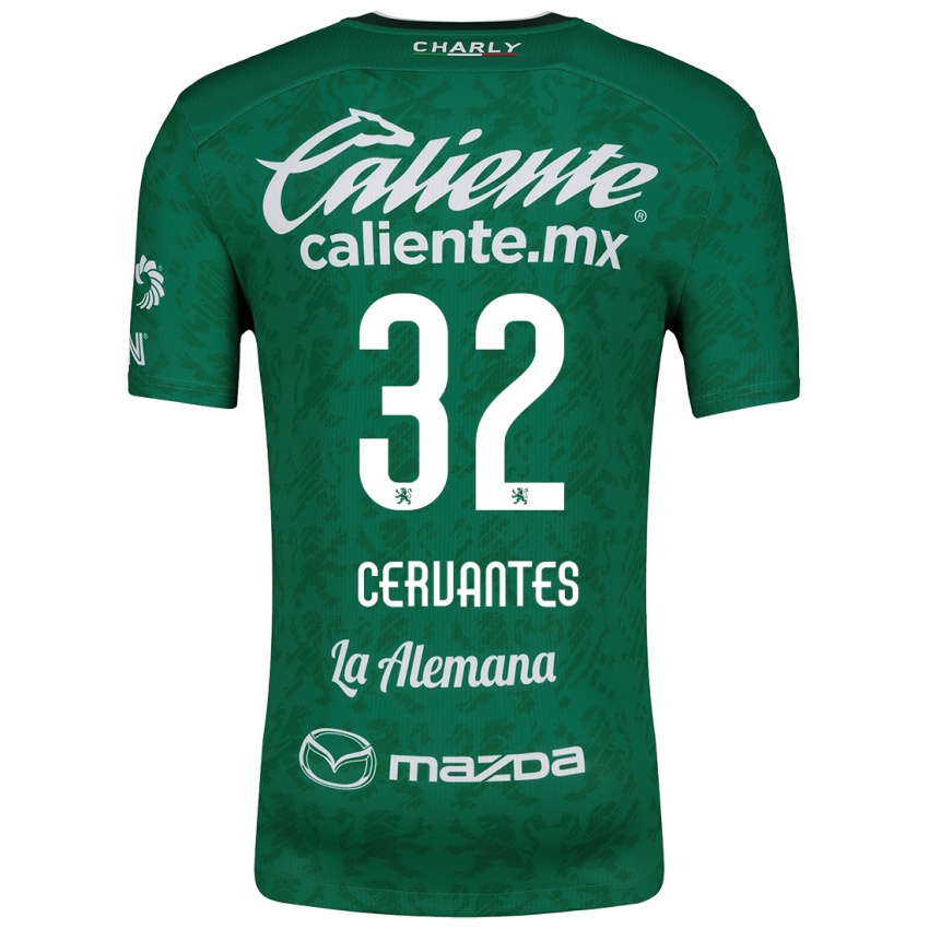 Criança Camisola Luis Cervantes #32 Verde Branco Principal 2024/25 Camisa Brasil