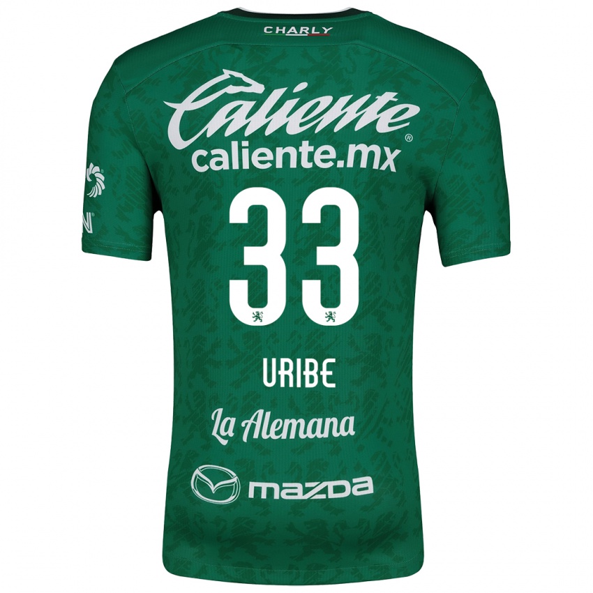 Criança Camisola Héctor Uribe #33 Verde Branco Principal 2024/25 Camisa Brasil