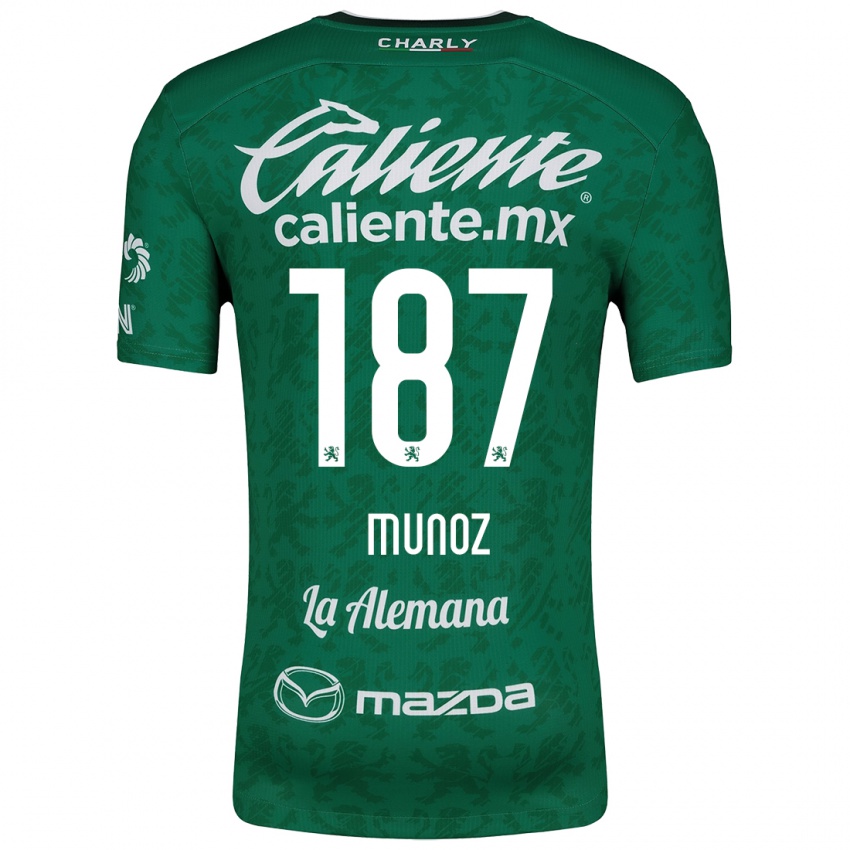 Criança Camisola Diego Muñoz #187 Verde Branco Principal 2024/25 Camisa Brasil