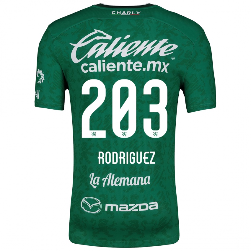 Criança Camisola César Rodríguez #203 Verde Branco Principal 2024/25 Camisa Brasil