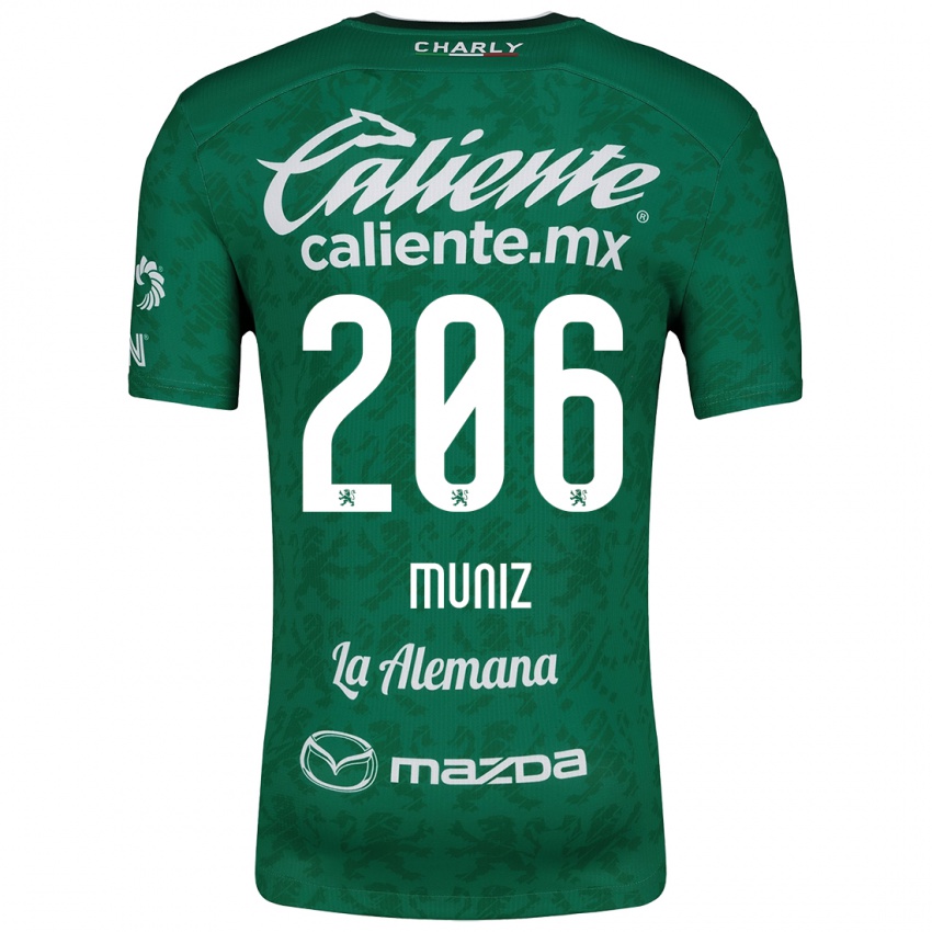 Criança Camisola Isaác Muñíz #206 Verde Branco Principal 2024/25 Camisa Brasil