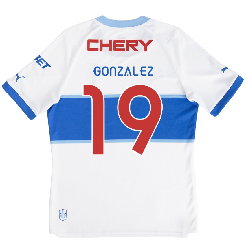 Criança Camisola Bryan González #19 Branco Azul Principal 2024/25 Camisa Brasil