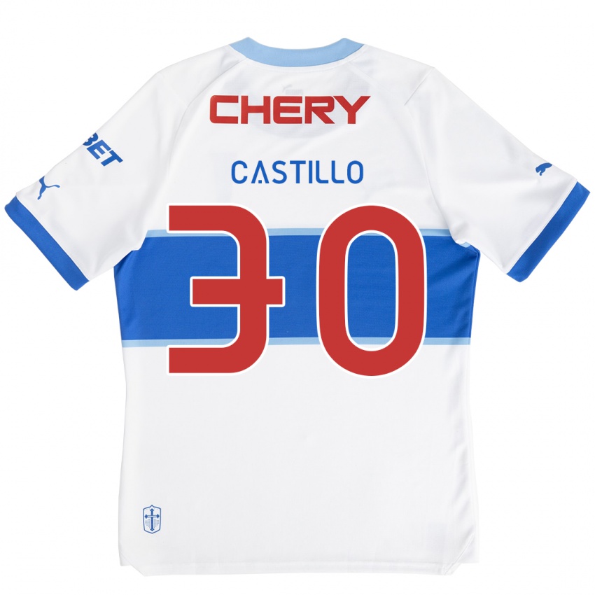 Criança Camisola Nicolas Castillo #30 Branco Azul Principal 2024/25 Camisa Brasil