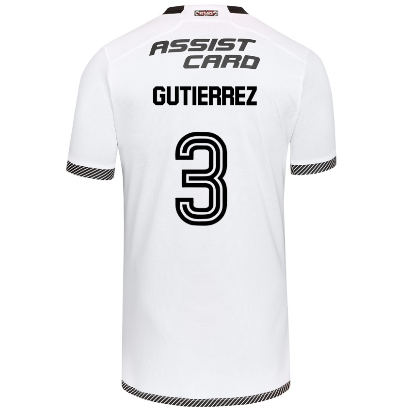 Criança Camisola Daniel Gutiérrez #3 Branco Preto Principal 2024/25 Camisa Brasil