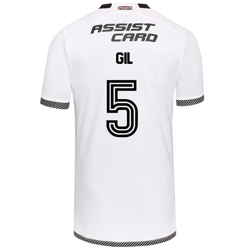 Criança Camisola Leonardo Gil #5 Branco Preto Principal 2024/25 Camisa Brasil